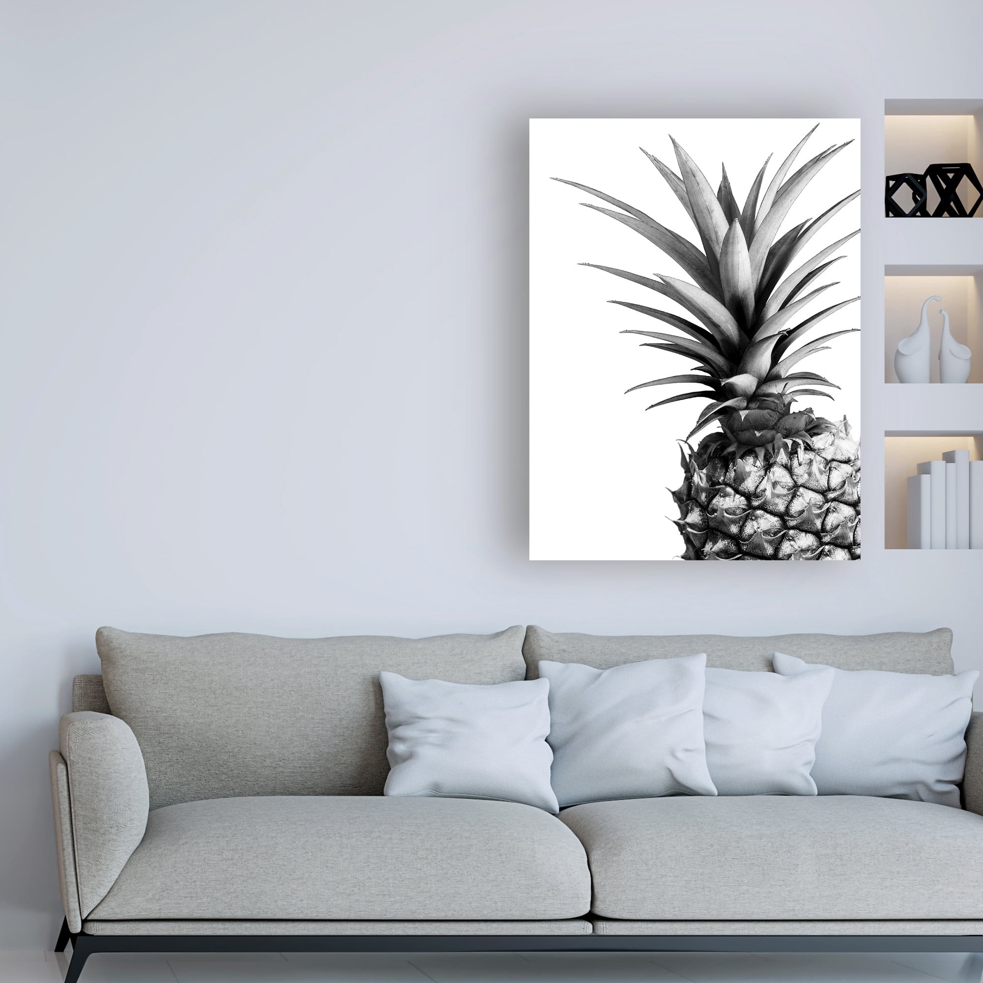 Trademark Fine Art 'Pineapple (BW)' Canvas Art by Lexie Gree