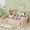 Brown, variant on Mintazer Full Size Montessori Floor Bed with Bookcase Headboard & Guardrails, Kids Platform Bed Frame with 6 Cubby Storage Shelves for Bedroom, White