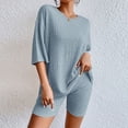thumbnail image 2 of Coton décontracté Cami chemise pantalon court col rond dames coupe ample vêtements de nuit tenue FLhrweasw Nuevo, 2 of 7