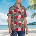thumbnail image 5 of Xecao Rose Flowers print Hawaiian shirt - a stylish short-sleeve button-down for men, perfect for casual beach and tropical outings., 5 of 9