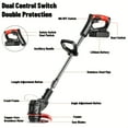thumbnail image 3 of Compact Cordless Electric Lawn Mower Dual Lithium Batteries 3 Blades Handheld Weed Wacker for Yard Garden Maintenance, 3 of 9
