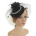 thumbnail image 4 of Fascinators Sombrero Hilo BLESIY Disfraz Flor Diadema Boda Banquete Cosplay Negro Sombrero Tocado, 4 of 6