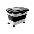 thumbnail image 2 of Pet Dog Cat Food Storage Container Dispenser Organizer with Wheels Rice Case Black, 2 of 8