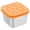 Orange, variant on Stainless Steel Snack Box with Silicone Lid,Stackable Food Storage Containers,Multi-Purpose Snack Case,Small Seasoning Box,Home Office Travel Outdor Picnic Kitchen Fridge,3.03x3.03x2.04"
