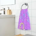 thumbnail image 6 of Purple Abstract Geometric Pattern Set of 2 Pure Cotton Towels, 16'' x 28'', Highly Absorbent and Soft, 6 of 8