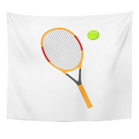 ZEALGNED Green Auction Black Racket Tennis Blue Activity Red Ball Wall Art Hanging Tapestry Home Decor for Living Room Bedroom Dorm 51x60
