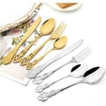 thumbnail image 4 of 30-Piece Stainless Steel Cutlery Set: Elegant Flatware for Western Dining Complete set Gold set, 4 of 5
