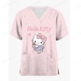 thumbnail image 4 of Ropa de enfermería para mujer, talla 5XL, camiseta de enfermería con estampado de Hello Kitty, camisetas informales de manga corta con cuello en V y bolsillo, uniforme de enfermería para mujer, 4 of 4