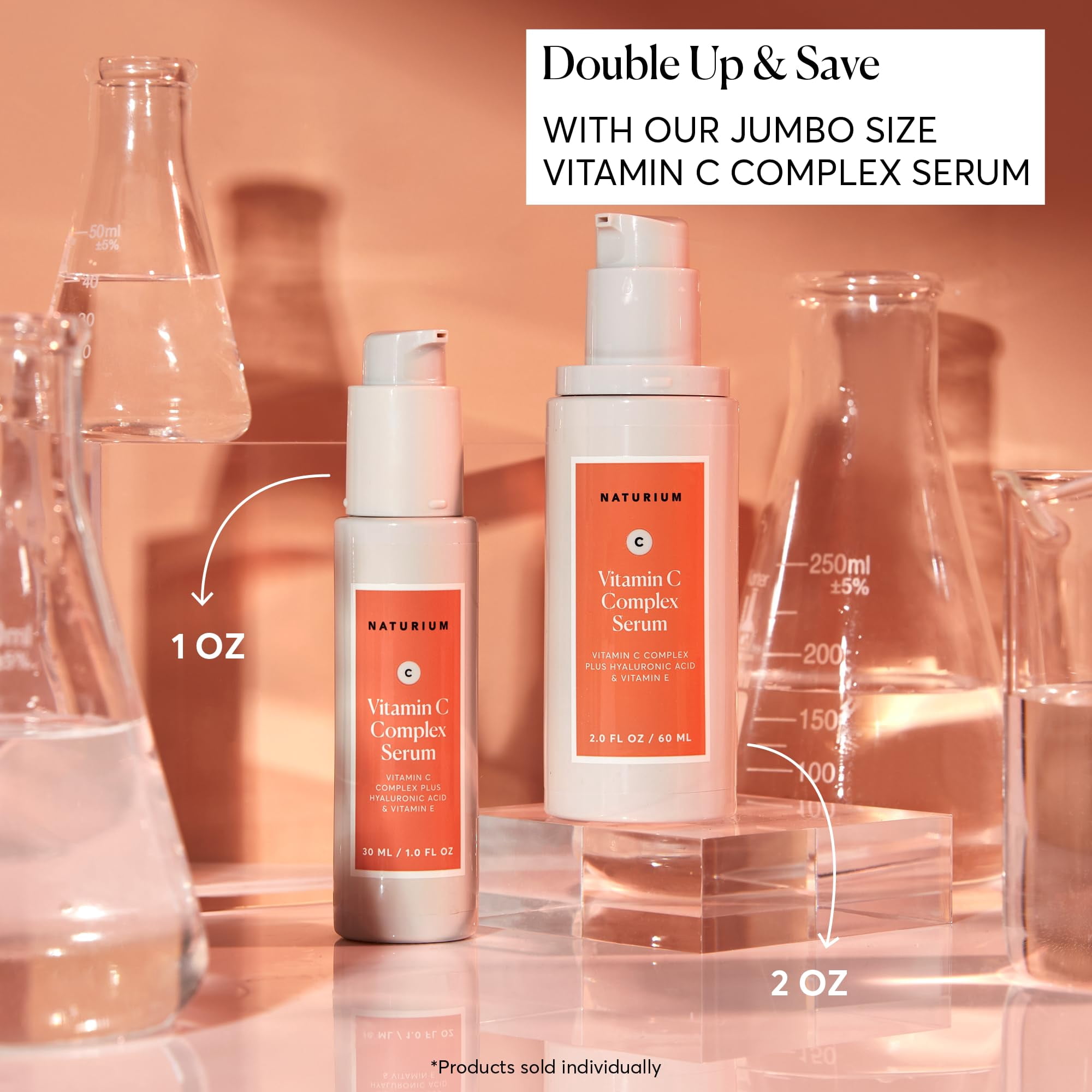 Naturium Vitamin C Complex Face Serum Jumbo, Anti-Aging Facial Treatment with Hyaluronic Acid & Vitamin E, 2 fl oz