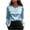 Light Blue(Womens Tops), variant on GUACER Womens Business Long Sleeve Tops Fashion Satin Round Neck Pearl Button Breathable Loose Office Blouses