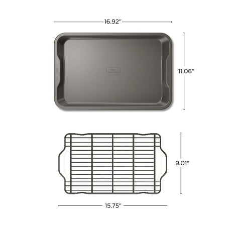 Ninja Foodi NeverStick Premium 2-Piece Baking Sheet & Rack Set - Gray