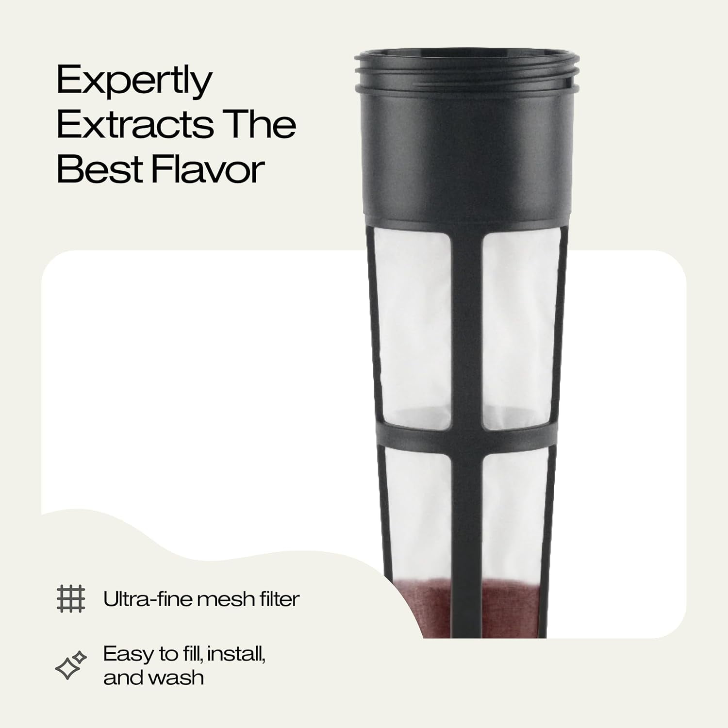 Takeya, Cold Brew Coffee Maker, 2 Quart, Airtight Black Lid