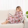 thumbnail image 4 of Pink Cow Strawberry Hug Pattern Blanket Hoodies for Kids 6-13YR Oversize Wearable Blanket Hoodies for Boys Girls Teens, 4 of 7