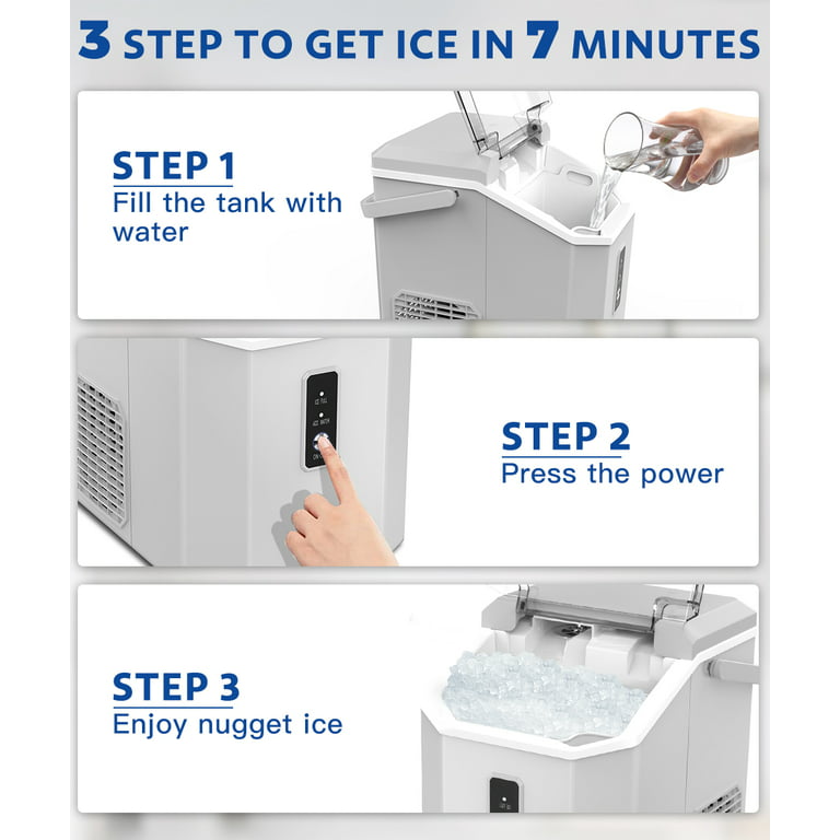 Mejores ofertas e historial de precios de Kndko 33lbs Chewable Nugget Ice  Maker with Crushed Ice, Ready in 7 Mins, Sonic Ice Machine with Handle,  Black en