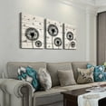 thumbnail image 2 of Wall Decor For Living Room Canvas Wall Art For Bedroom Fashion Office Wall Decorations Abstract Flowers Wall Paintings Art Black Dandelion Pictures Artwork Kitchen Home Decor 3 Pieces, 2 of 6