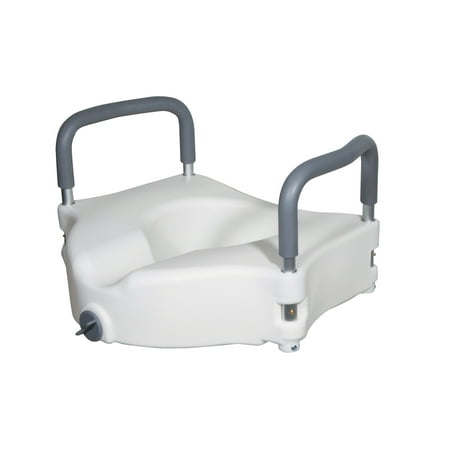 Drive Medical Elevated Raised Toilet Seat with Removable Padded Arms, Standard (Best Raised Toilet Seat With Arms)