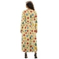 thumbnail image 2 of FKELYI Christmas Flower Tree Bell Print Long Sleeve Maxi Dress for Women V-Neck Soft Casual Dress Flowy A-Line Dresses with Side Pockets for Party Wedding, M, 2 of 6