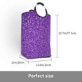 thumbnail image 3 of Bingfone Glitter Purple Laundry Hamper,Large Canvas Fabric Lightweight Storage Basket Toy Organizer Dirty Clothes Collapsible, 3 of 6