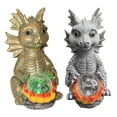 thumbnail image 6 of Dragon Garden Statue,Outdoor Statues,Dragon Light,Dragon Decor,Large Dragon Figurine with Solar Crackle Globe Light Yard Art Decoration Resin Ornament for Indoor Home Outdoor Patio Lawn Gift(1PC/E), 6 of 6