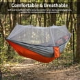 thumbnail image 5 of Camping Hammock with Mosquito Net, Lightweight Portable Nylon Hammock for Outdoor Backpacking Travel Beach Yard, orange, 5 of 13