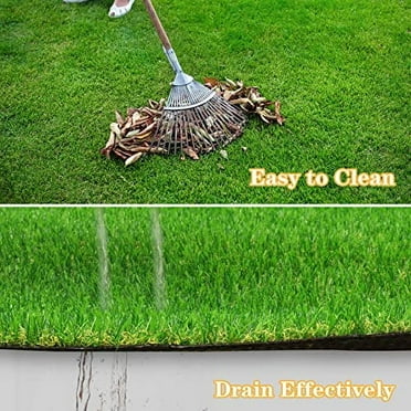 FREADEM Artificial Grass Astroturf Rug 8 FT * 8 FT, Realistic Fake Grass Mat with Drainage, Indoor Outdoor Lawn Turf for Pets Dogs, Garden, Patio, Balcony, Backyard, Custom Size
