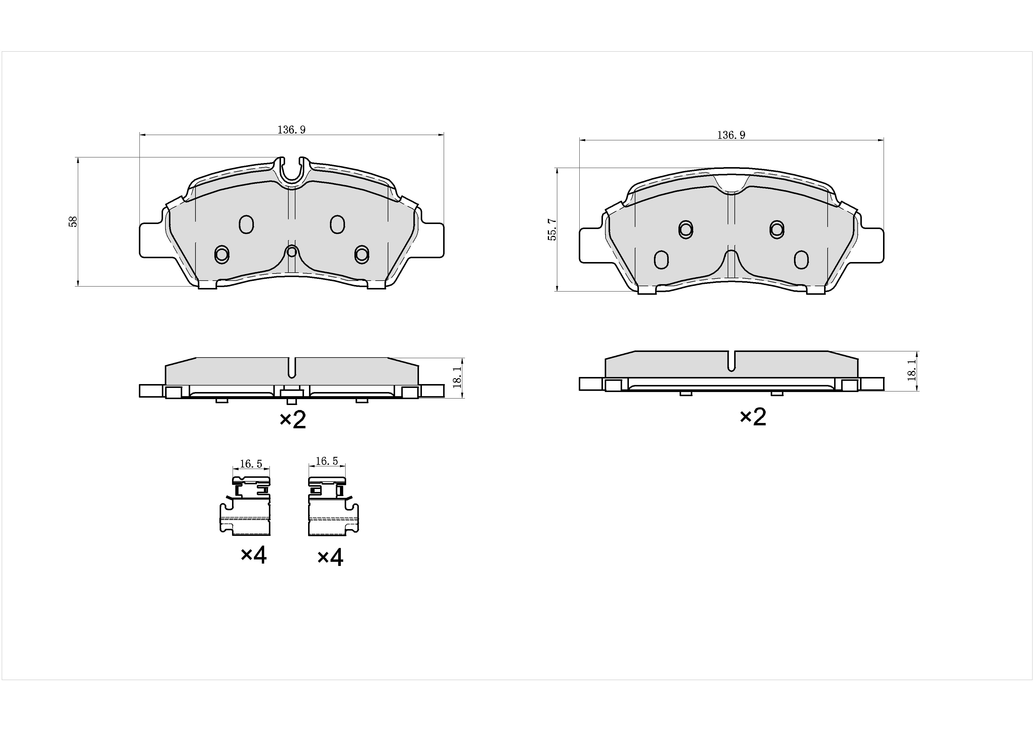 Ultra HC 1000 Brake Pad Set, Rear HC10.1775.0.F, Ford Transit-150 2019-2015