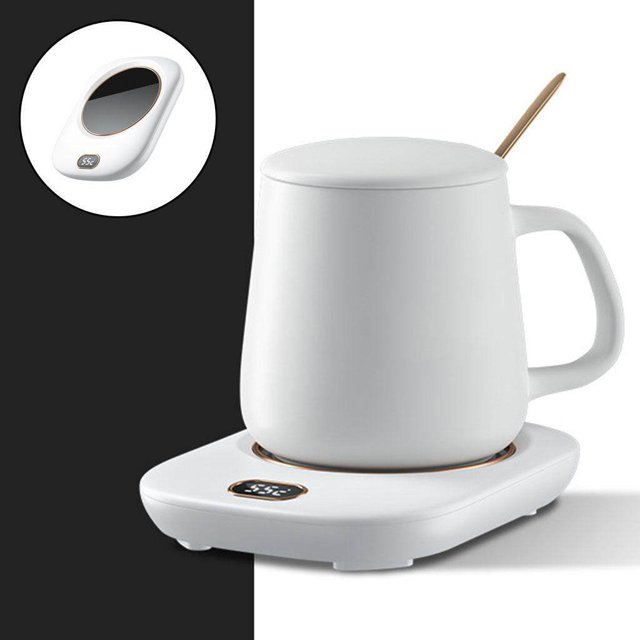 pitrice Electric Mug Warmer Desktop Coffee Heating Pad ceramic Beverage Auto Heated Warmer Shut Off Drinking Cup Heating Pad