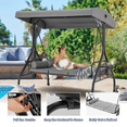thumbnail image 4 of Homrest Metal Porch Swing with Canopy, Pillow and Cup Holder, Gray, 4 of 7