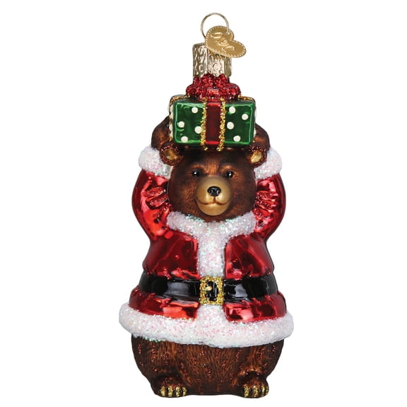 Old World Christmas Christmas Bear Glass Blown Ornament for Christmas Tree