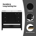 thumbnail image 2 of 36-inch Solid Wood Bathroom Vanity Cabinet Sink Combo with 3 Drawers and 1 Cabinet, Black Finish for Organized Storage, 2 of 9