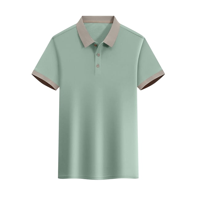 pstuiky Camisas de manga corta para hombre, Camisa informal de verano con solapa y botones de color liso para hombre camisas casuales para hombre xl