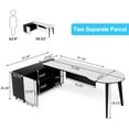 thumbnail image 4 of Tribesigns 71 Inch L-Shaped Executive Office Desk with 47 Inch Storage Cabinet, Large Office Computer Desk Modern Business Workstation Home Office Furniture, 4 of 7