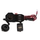 thumbnail image 3 of Cargador de teléfono USB Dual para motocicleta, cargador para bicicleta eléctrica resistente al agua de 12V con voltímetro Digital para encendedor de cigarrillos, 3 of 12