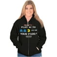thumbnail image 4 of Retro PACMAN Dont Play With Your Food Zip Up Hoodie Men's Women's Brisco Brands M, 4 of 6