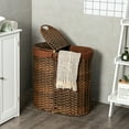 thumbnail image 3 of Gymax Handwoven Laundry Hamper Laundry Basket w/2 Removable Liner Bags Brown, 3 of 10