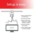 GE Indoor HDTV Amplified LED Antenna with Backlighting, 55mile Range
