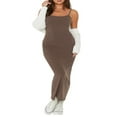 thumbnail image 1 of Women‘s Spaghetti Straps Slim Fit Tank Dress Summer Ribbed Sleeveless Bodycon Long Cami Dress, 1 of 7