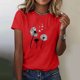thumbnail image 4 of Blusas de Manga Corta para las Mujeres Divertida Impresión Cuello Redondo Camiseta Vintage, Blusas de Primavera para las Mujeres, 4 of 5