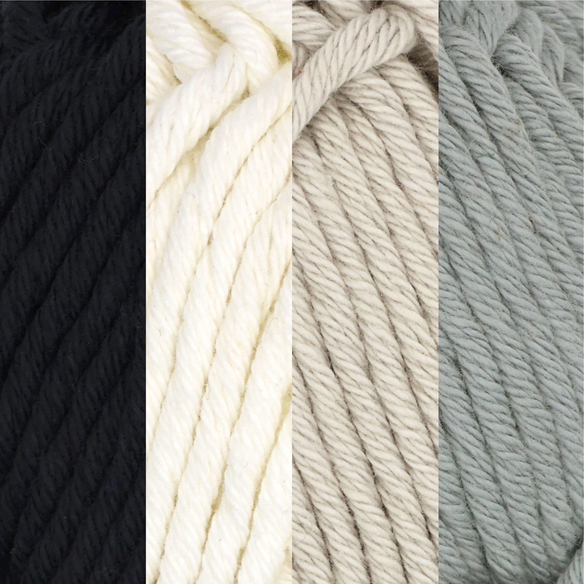 JubileeYarn Lacery Yarn - Chunky Cotton - 100g/Skein - Shades of Grey - 4 Skeins