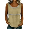 thumbnail image 2 of Bosfbaoi Tank Tops for Women Sleeveless Lace Trim Scoop Neck Blouses Loose Fit Casual Summer Tops, 2 of 6