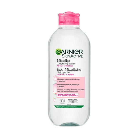 Garnier Eau nettoyante micellaire tout-en-un SkinActive de Garnier pour peau sensible 400ml Élimine le maquillage, nettoie, apaise<br>Aucun rinçage, aucun frottement