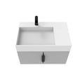 thumbnail image 3 of Amazon 30" Gray Wood Floating Vanity with White Top and Black Trim, 3 of 10