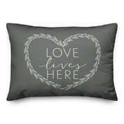 Creative Products Love live here grey heart 14x20 Spun Poly Pillow