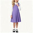 thumbnail image 5 of XRoczxe Girls Pleated Jumper Dress, Sleeveless A-Line School Uniform Pinafore, Classic Round Neck Swing Skirt for Kids Daily Wear & Parties, 5 of 8