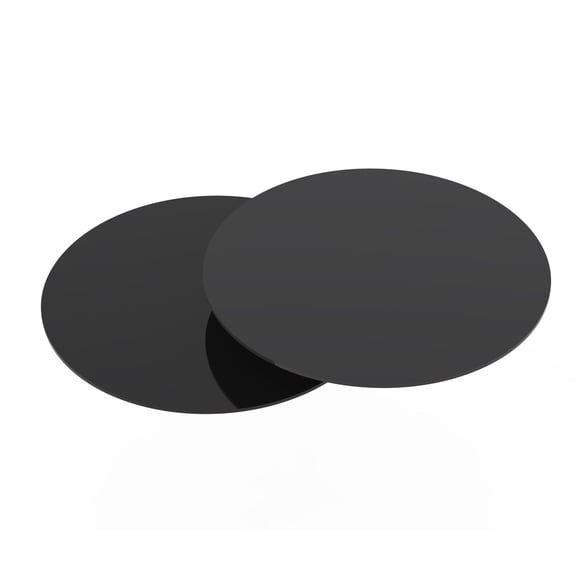 Lacupella 10 Inch Black Glossy Acrylic Round Disk Set of 2 - 1/8 or 0.12 inch thickness for Cake Serving, Reusable Board, and Art & Craft