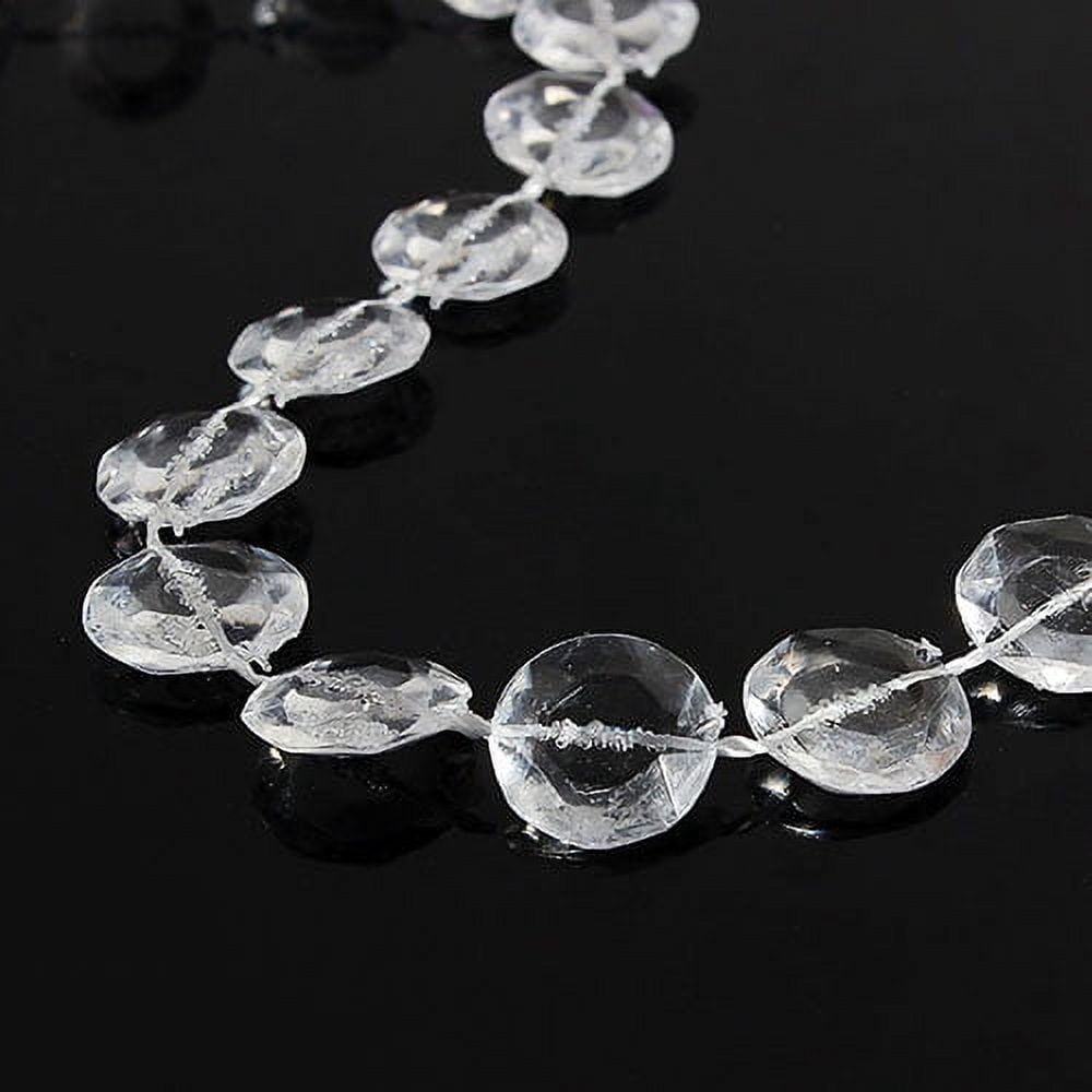 opvise 30 Meters Transparent Plastic Resin Beads Curtain Window Door Wedding Backdrop Transparent