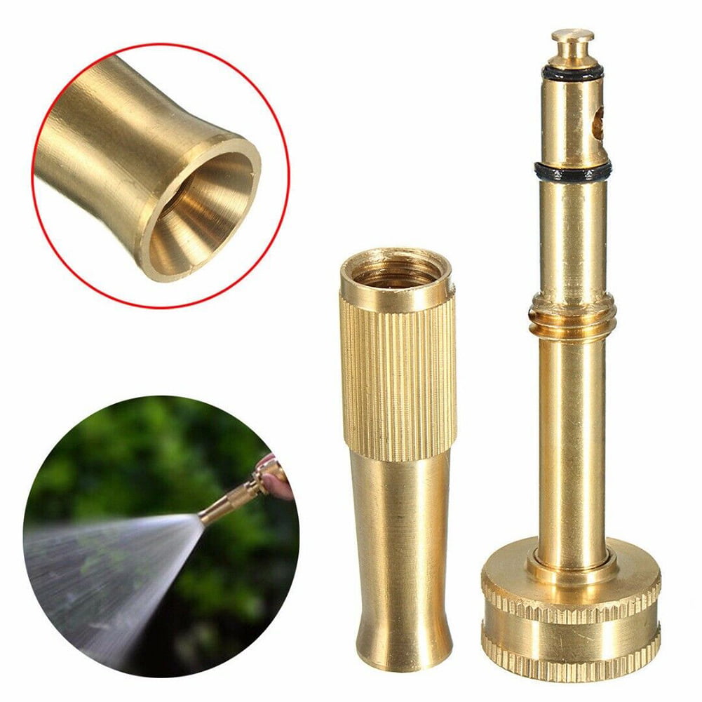 4" Gold High Pressure Hose Nozzle Sprayer Brass Head Garden Watering Tool 1 Pc 