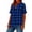 *Blue, variant on Women's Plaid Short Sleeve Button Down Shirt ,Casual Summer Blouses Tops Hot Pink,Womens Plus XXXXXL