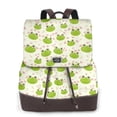 thumbnail image 1 of Easygdp Green Frog Mochila de Cuero para Mujeres, Bolso de Hombro, Bolsos de Mano de Moda para Trabajo y Viajes, 1 of 4