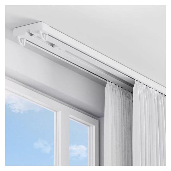 Curtain track set, quiet aluminum panel curtain track, ceiling mounting, with quiet sliding function for shower curtain, bedroom, room divider